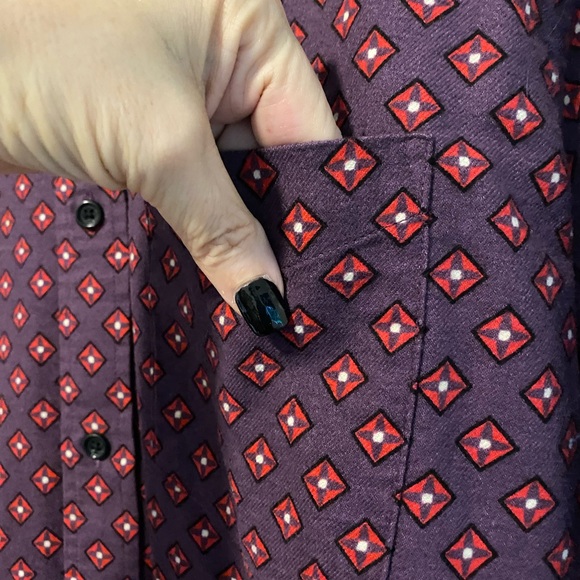 NWT Marc by Marc Jacobs Faded Wine Multi Long Sleeve Flannel Button Down |Size S - Picture 8 of 9